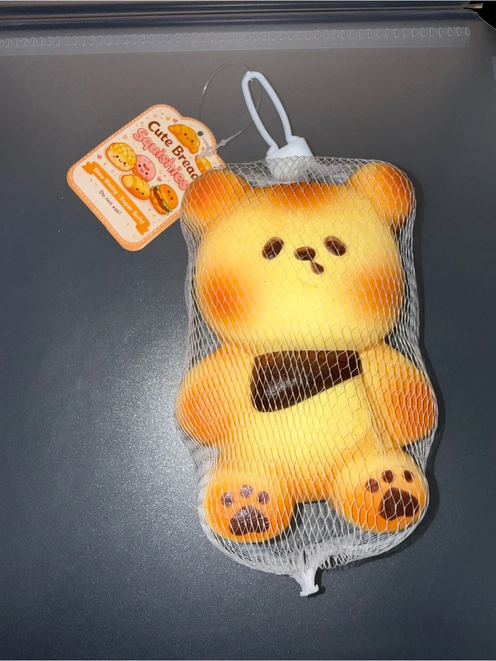 Teddy Bear Bread Soft Fluffy Squishy Yellow/Brown